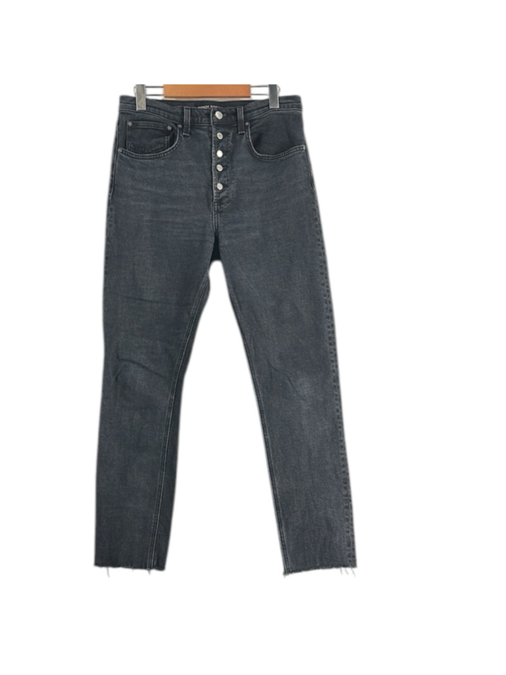 Aritzia Denim Forum jeans yoko highrise slim button fly frayed hem sz 30